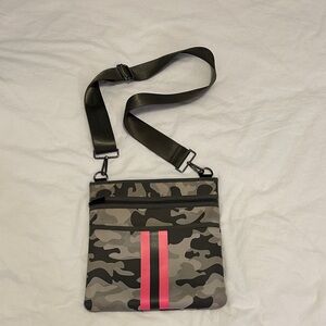 HAUTE SHORE Camouflage Crossbody with Neon Pink Accent